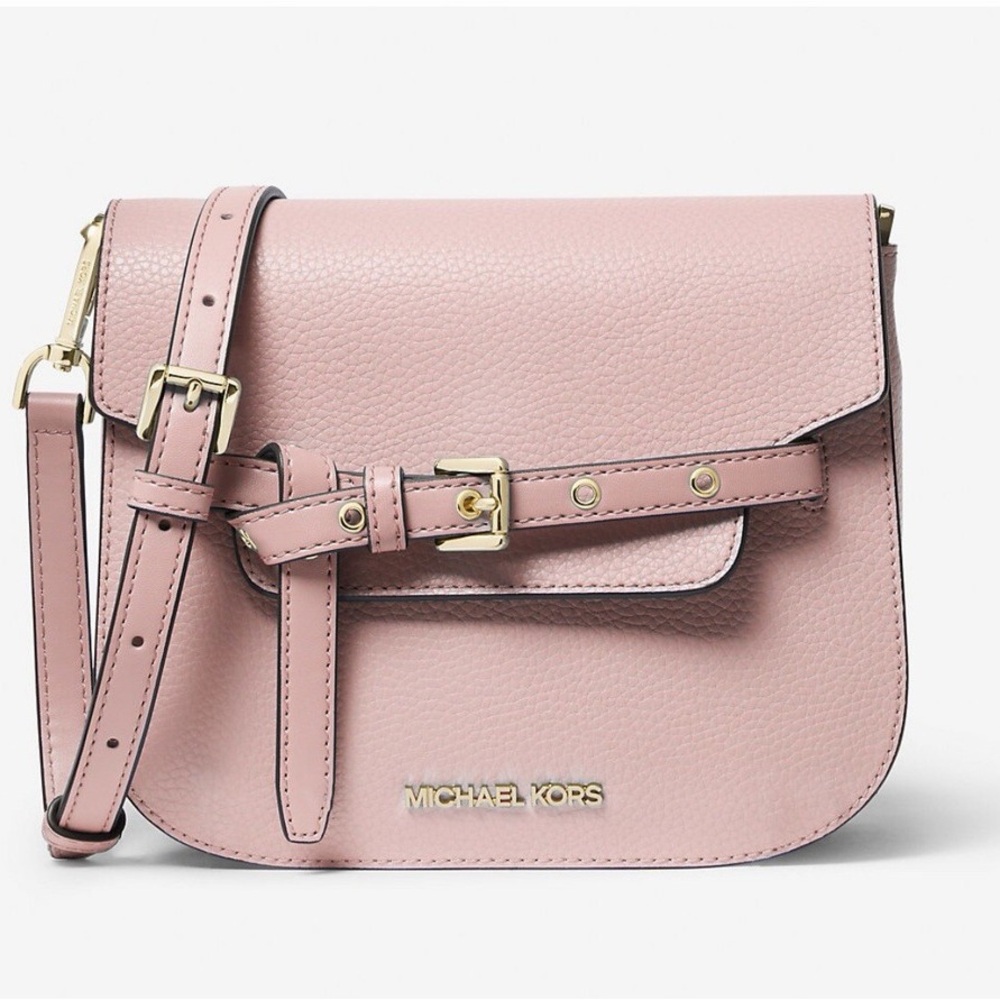 Michael Kors Blush Pink Pebbled Leather Crossbody with Gold Hardware